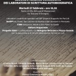 Il 27 febbraio, al teatro di Villa Mazzacorati, il reading conclusivo dei laboratori di scrittura autobiografica degli utenti dei SerDP e CSM dell’AUSL di Bologna
